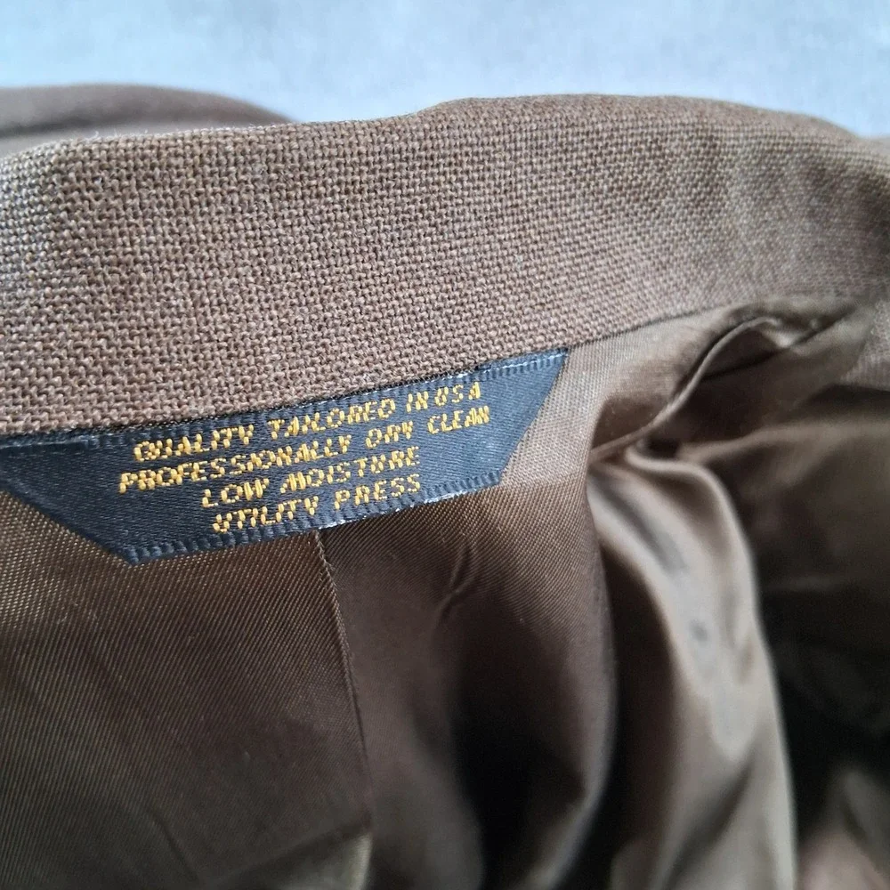 Palm Beach Blazer Mens 48L Brown Classic Gold Button Sport Coat Single Vent
